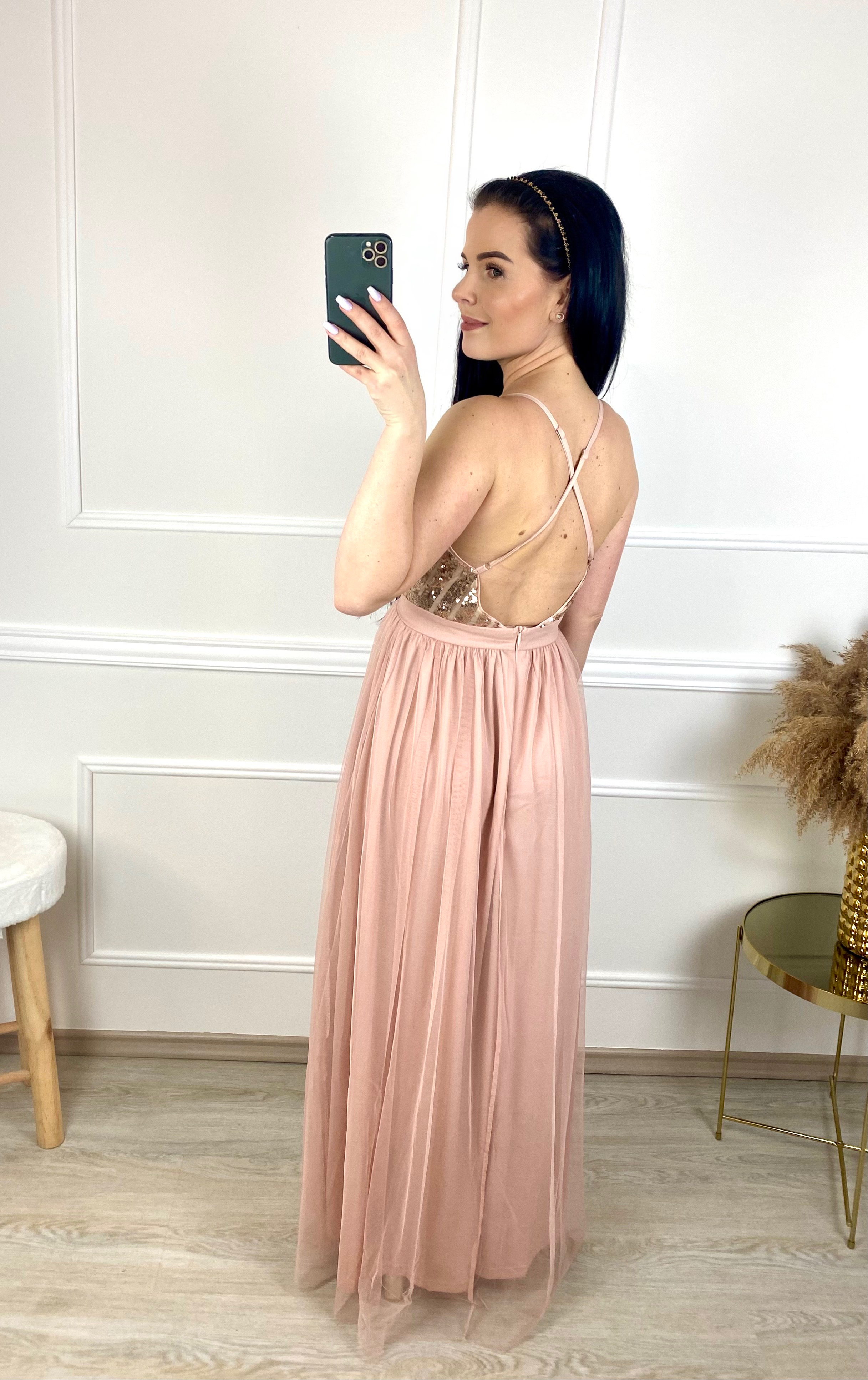 Šifónové šaty Chantal/starorůžové  S