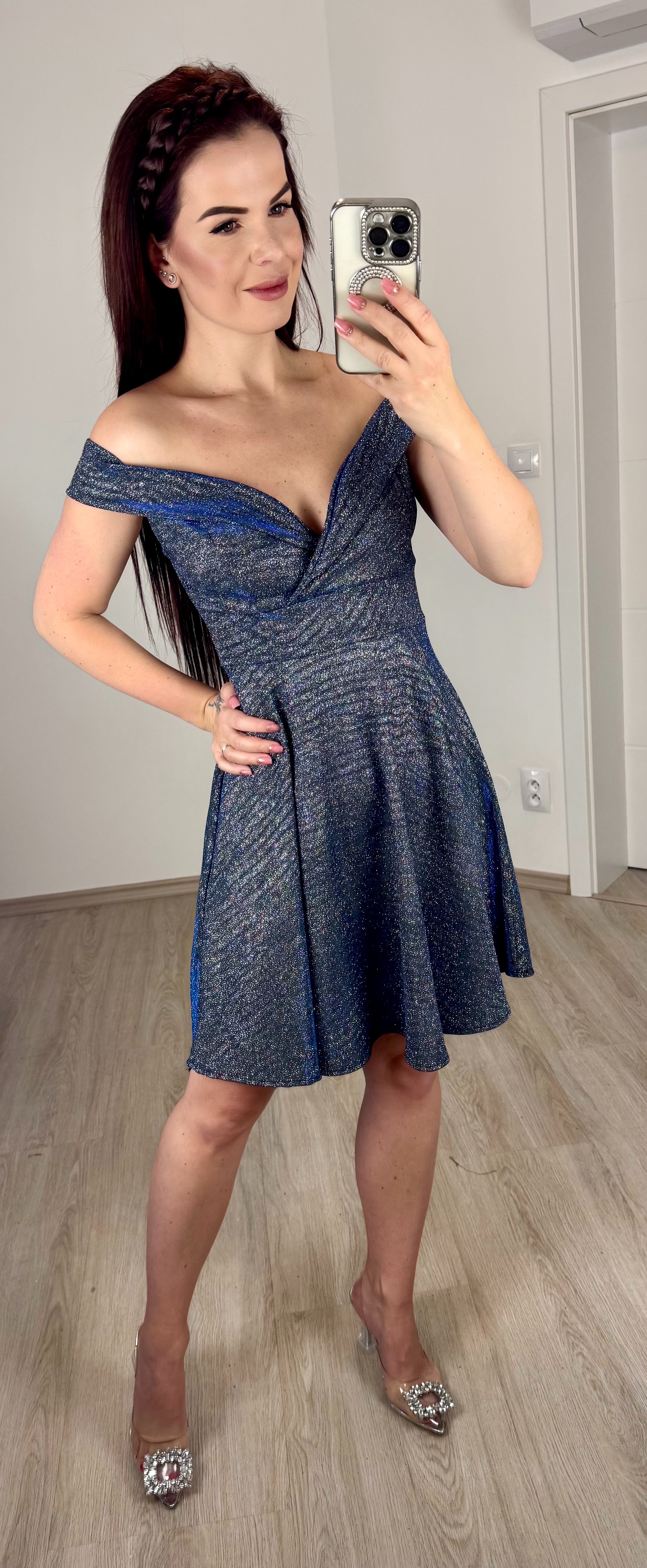Třpytivé šaty Shine/tmavě modré