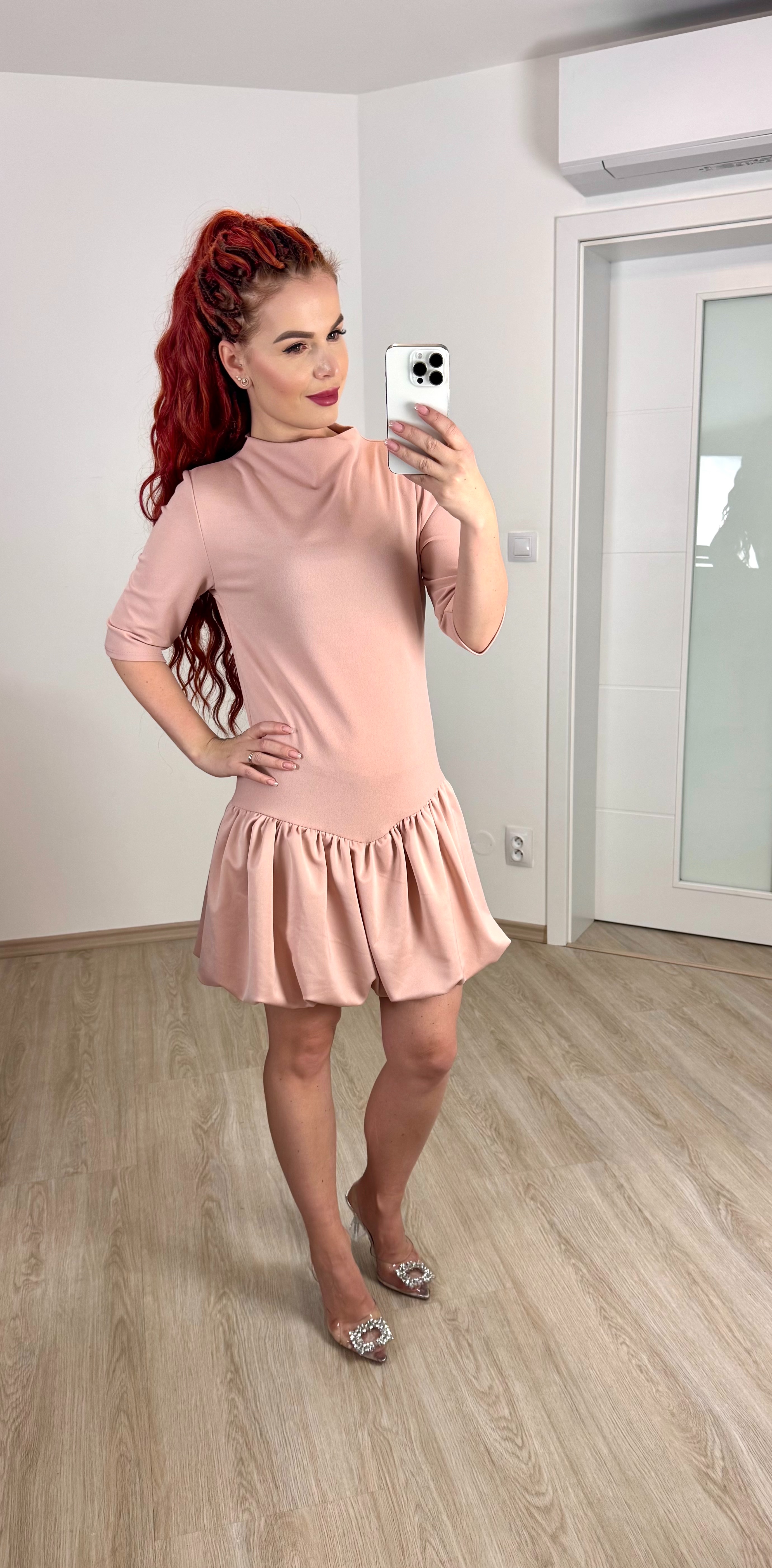 Elastické šaty / starorůžové
