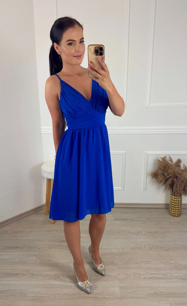 Krátké šifonové šaty Tiffany/ modré