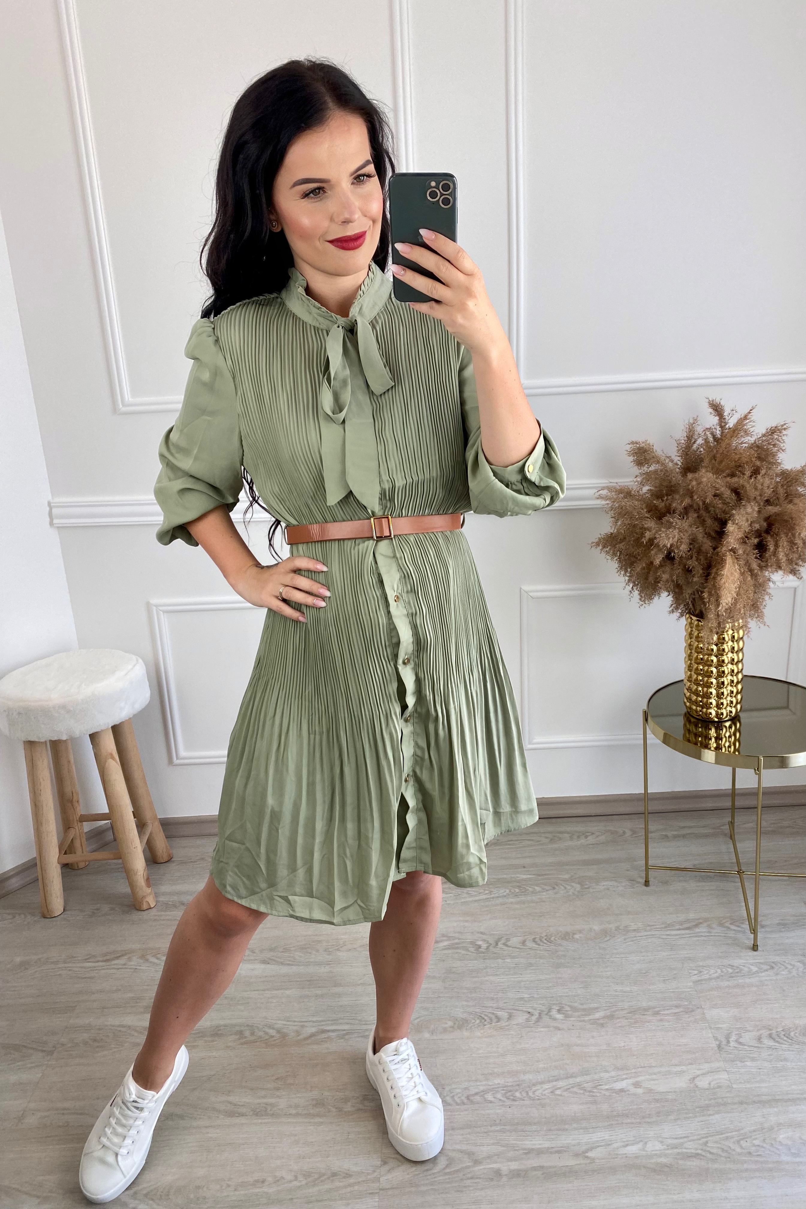 Hedvábné šaty Lolita/khaki