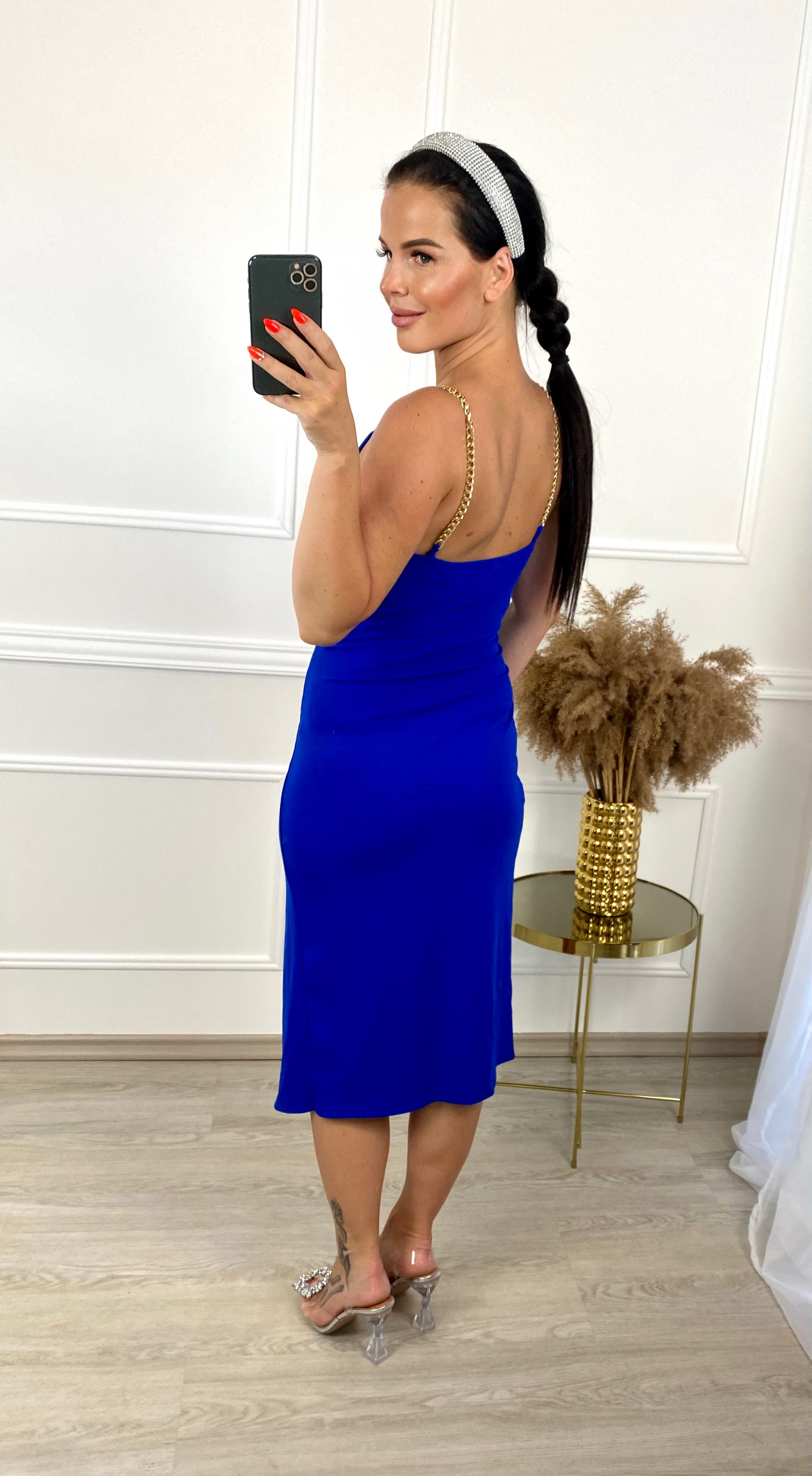 Elastické šaty Blondie/modré