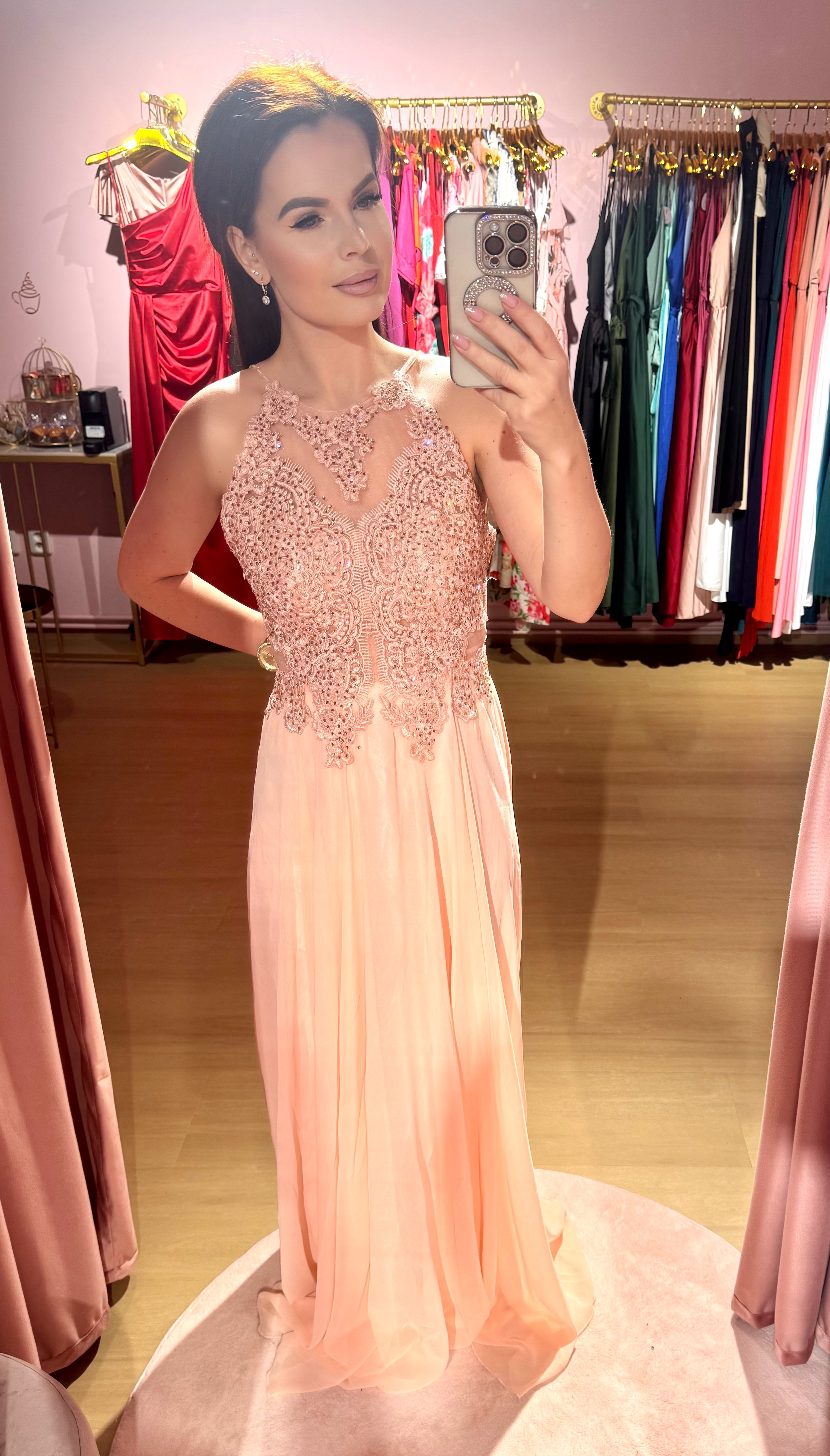 Společenské šaty Anabelle/ meruňkové 