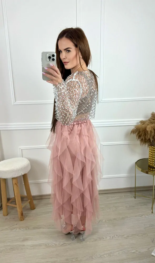 Volánová sukně Infinity/starorůžové