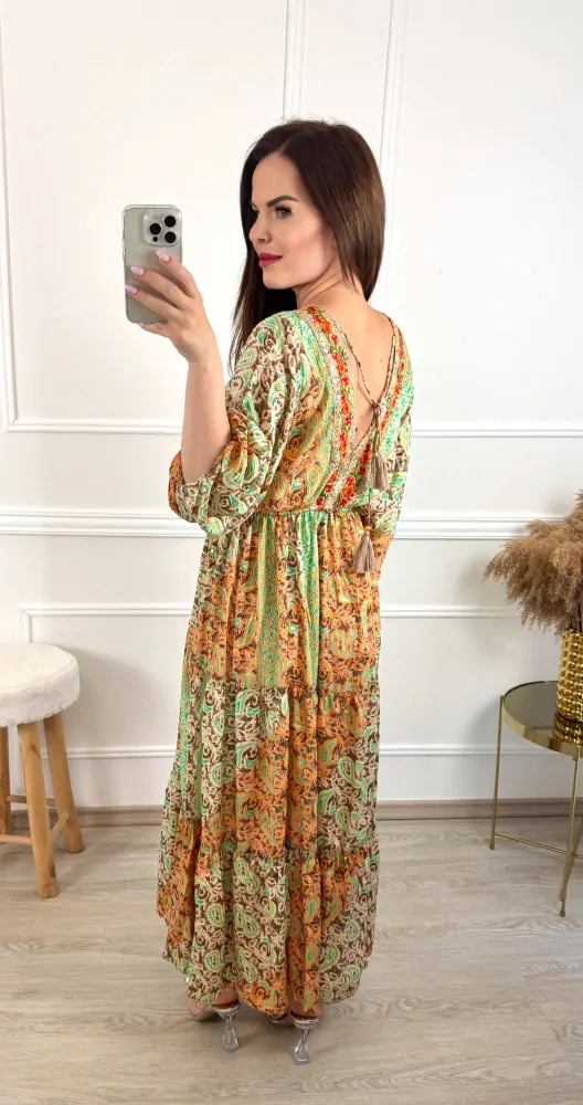 Boho šaty Suzanne/oranžové