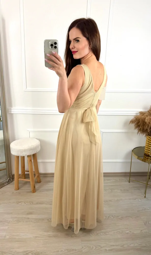 Šifonové šaty Stranger/béžové