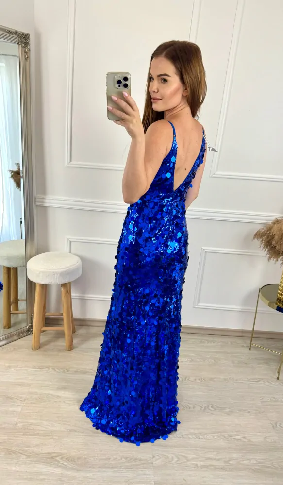 Flitrové šaty Enemy/modré