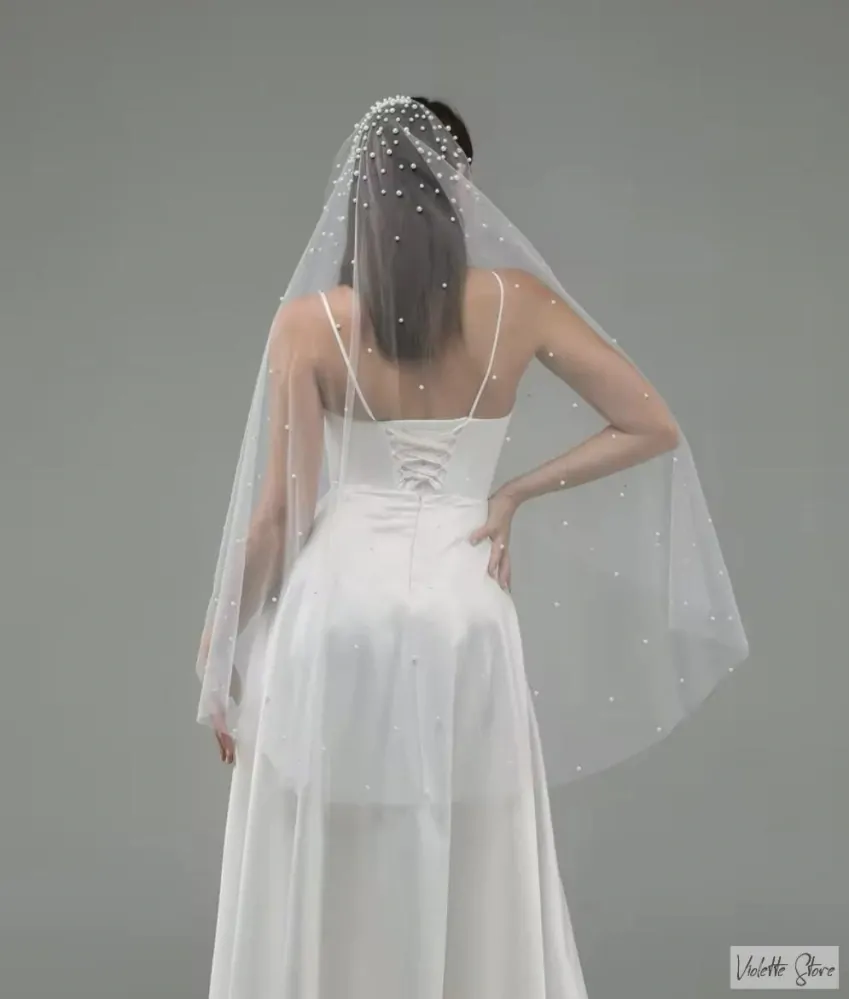 Závoj perlový ivory 2m