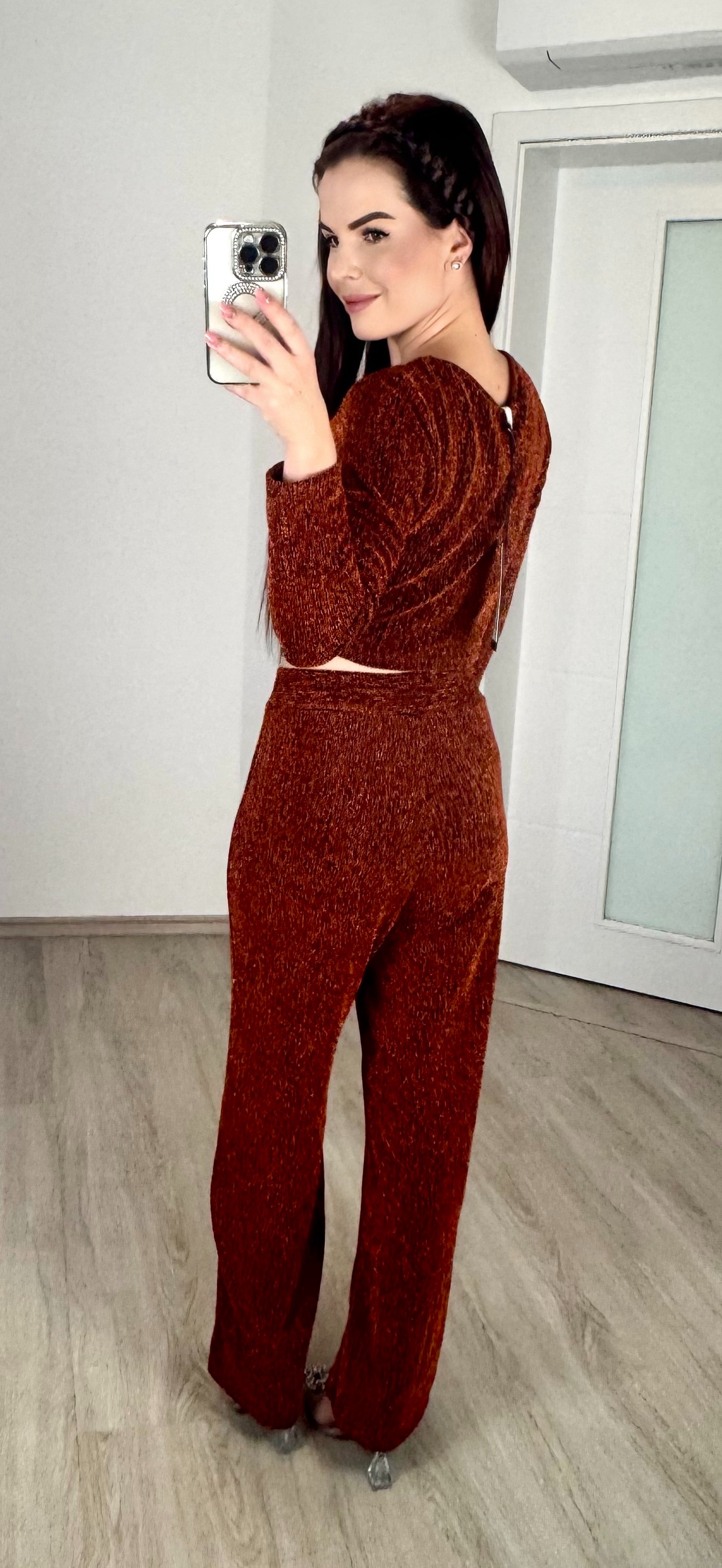 Třpytivý komplet /cihlový