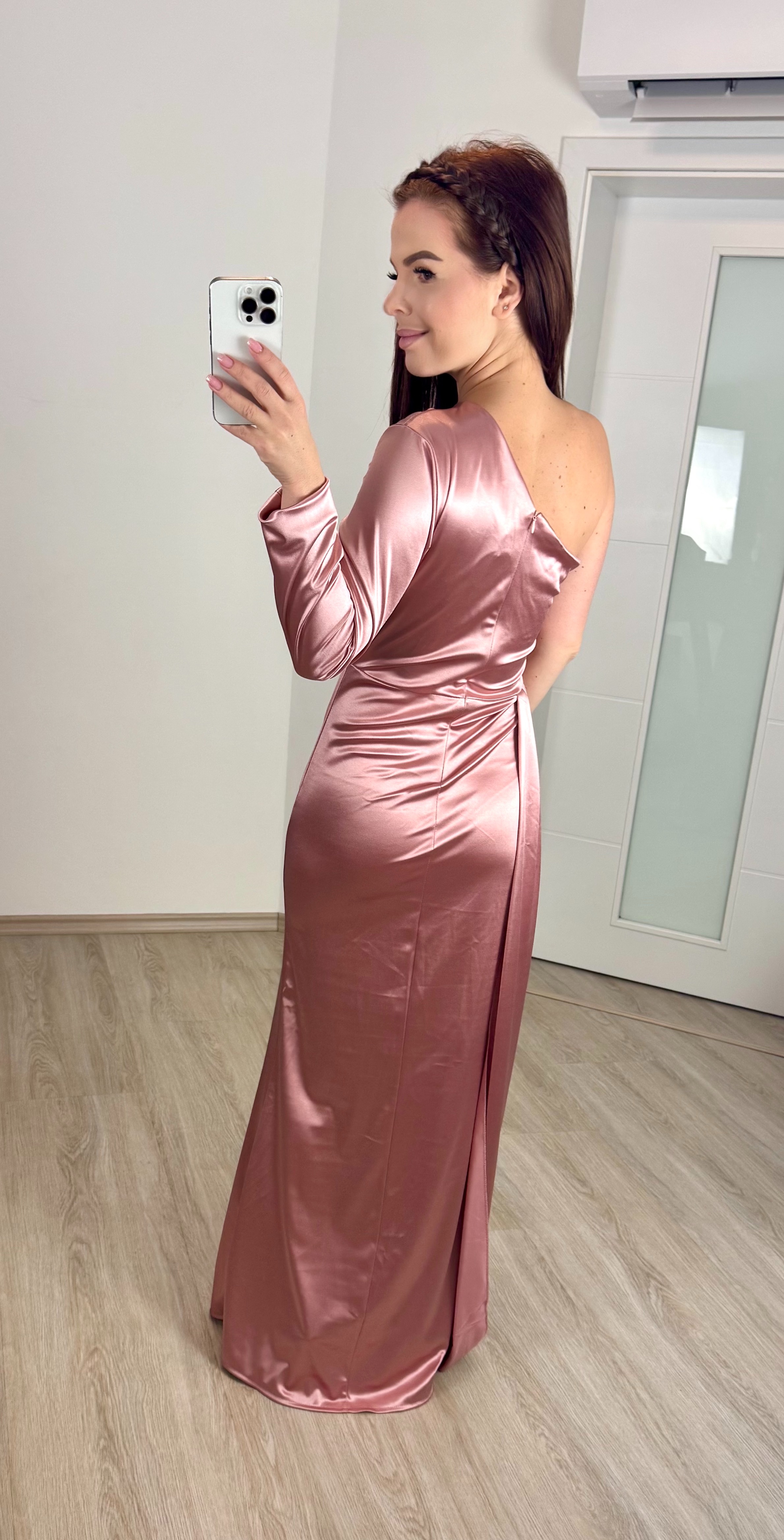 Saténové šaty Jessica/ starorůžové