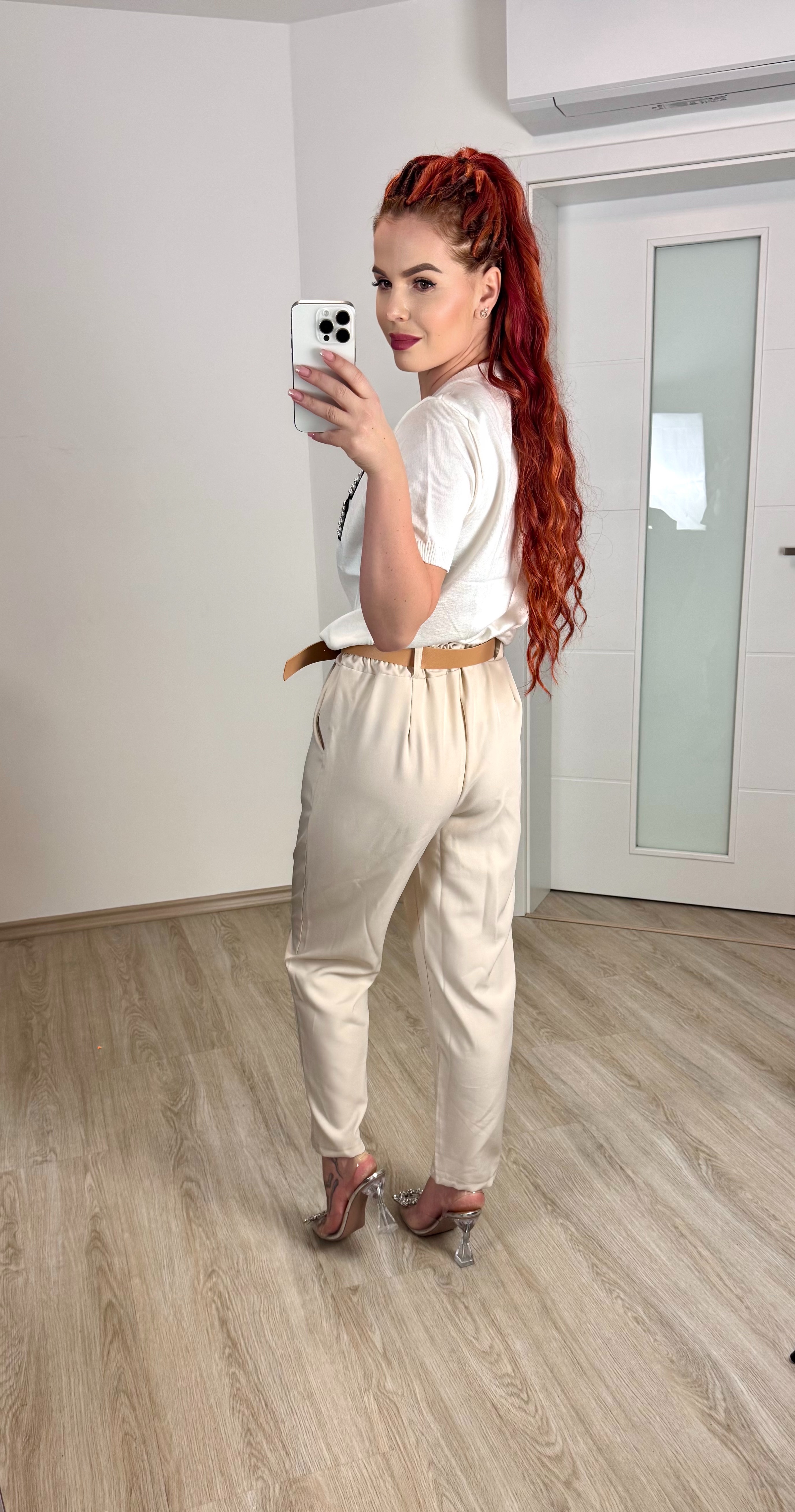 Elegantní kalhoty/ béžové