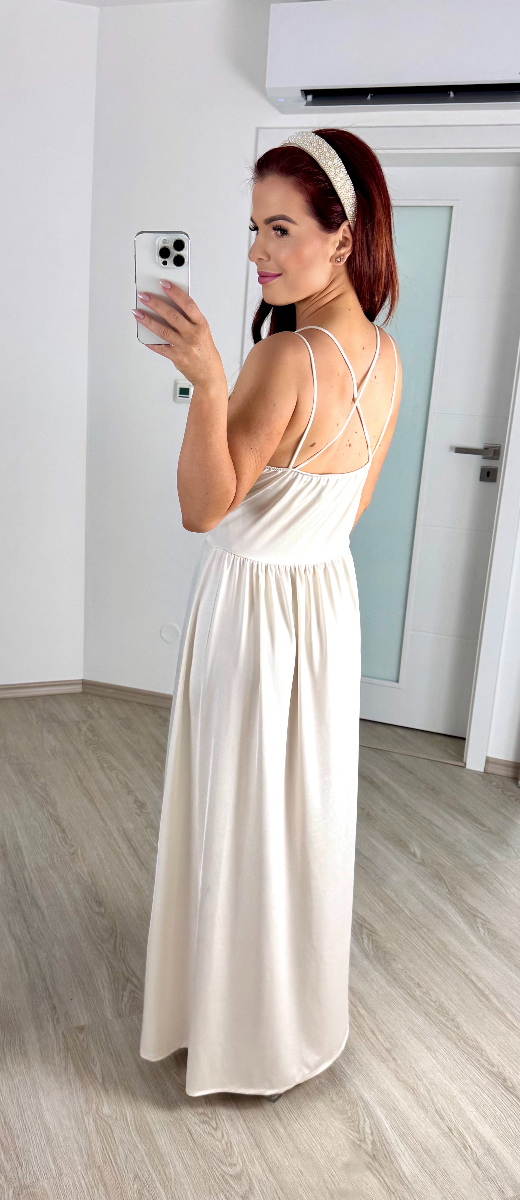 Saténové šaty Amélie/ bílé