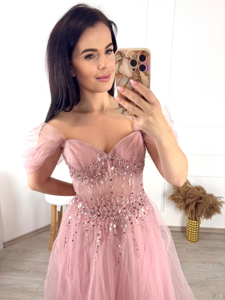 Filtrové šaty Pinkie/ starorůžové L