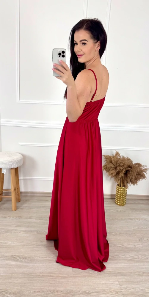 Saténové šaty Nemise/ červené 