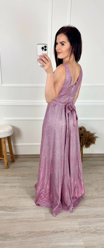 Třpytivé šaty Samantha/ růžové 