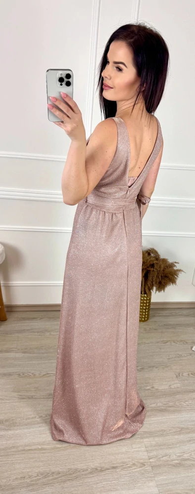 Třpytivé šaty Samantha/ champagne