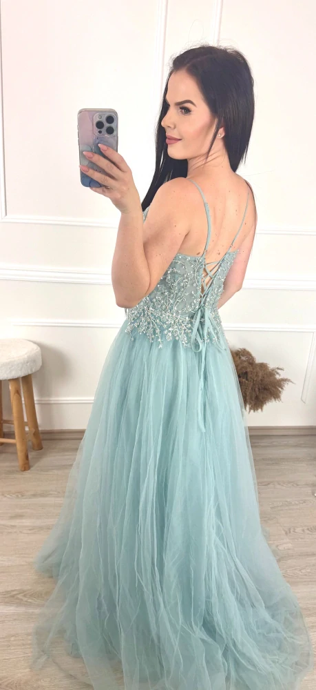 Tylové šaty Zoe/ modré M