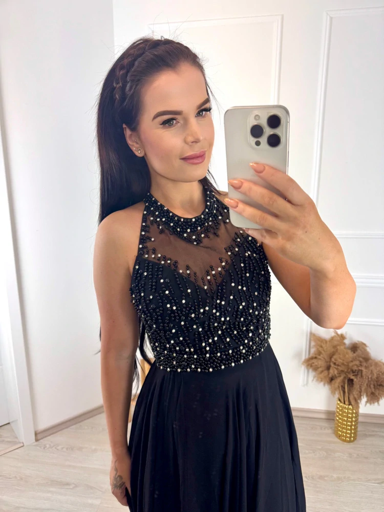 Šifonové šaty Keisy/ černé S/M