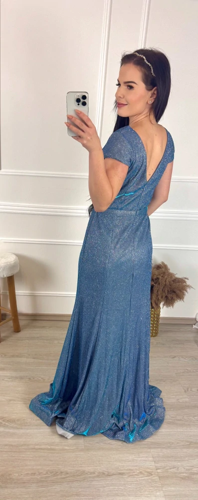 Třpytivé šaty Valérie/ světle modré M