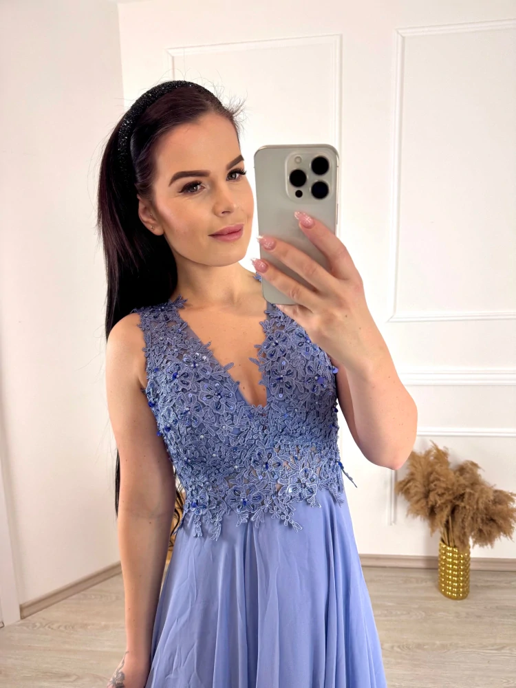 Šifonové šaty Malvis/ modré