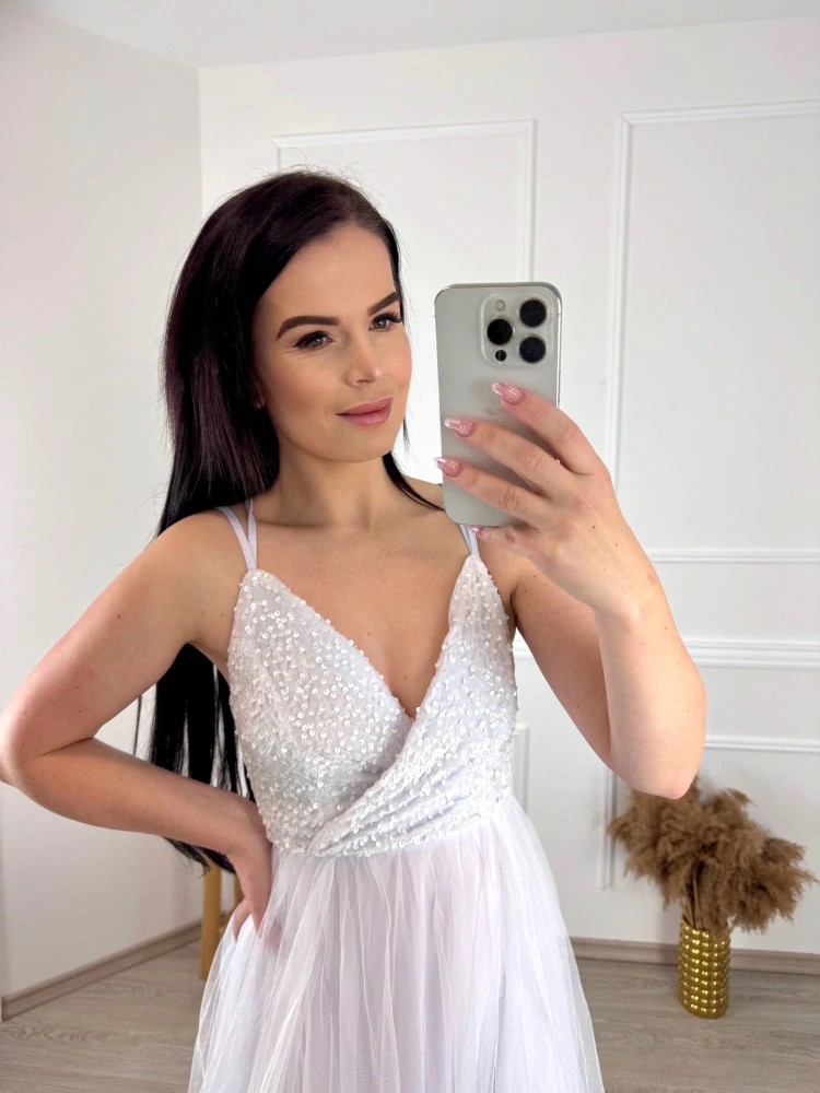 Tylové šaty s flitry S