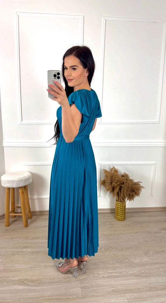 Osminkové šaty Suzi/ petrolejové