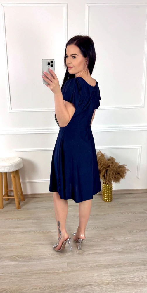 Saténové šaty Ilumi mini/ námořnicky modré