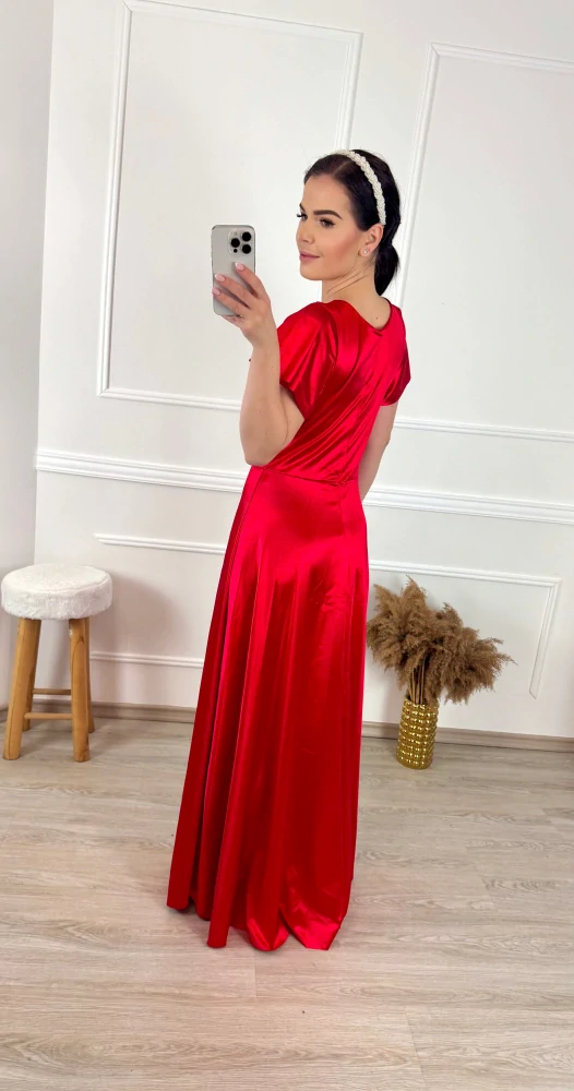 Saténové šaty Ilumi/ červené