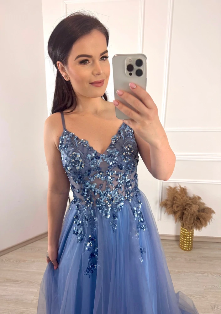 Plesové šaty Blair/ modré 34