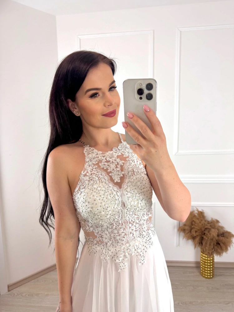 Společenské/svatební šaty Anabelle/bílé XS