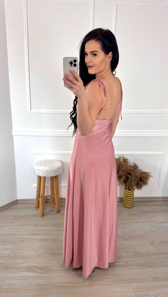 Saténové šaty Zoya/ starorůžové 