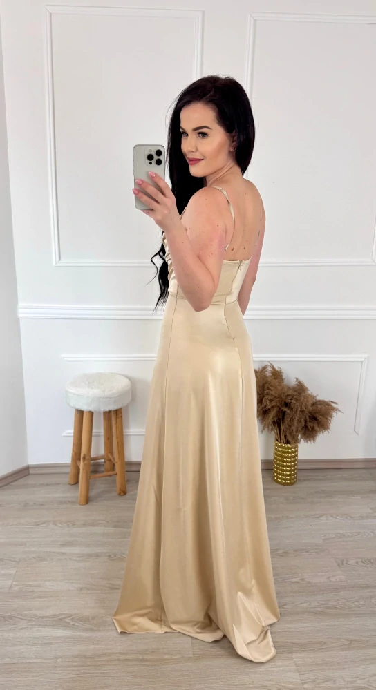 Saténové šaty Arleen/ zlaté