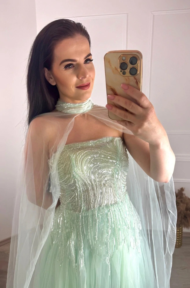 Tylové šaty Crospy/ limetkové XS