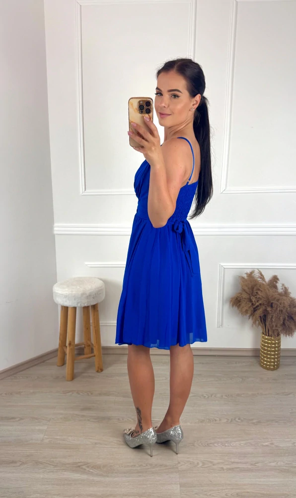 Krátké šifonové šaty Tiffany/ modré