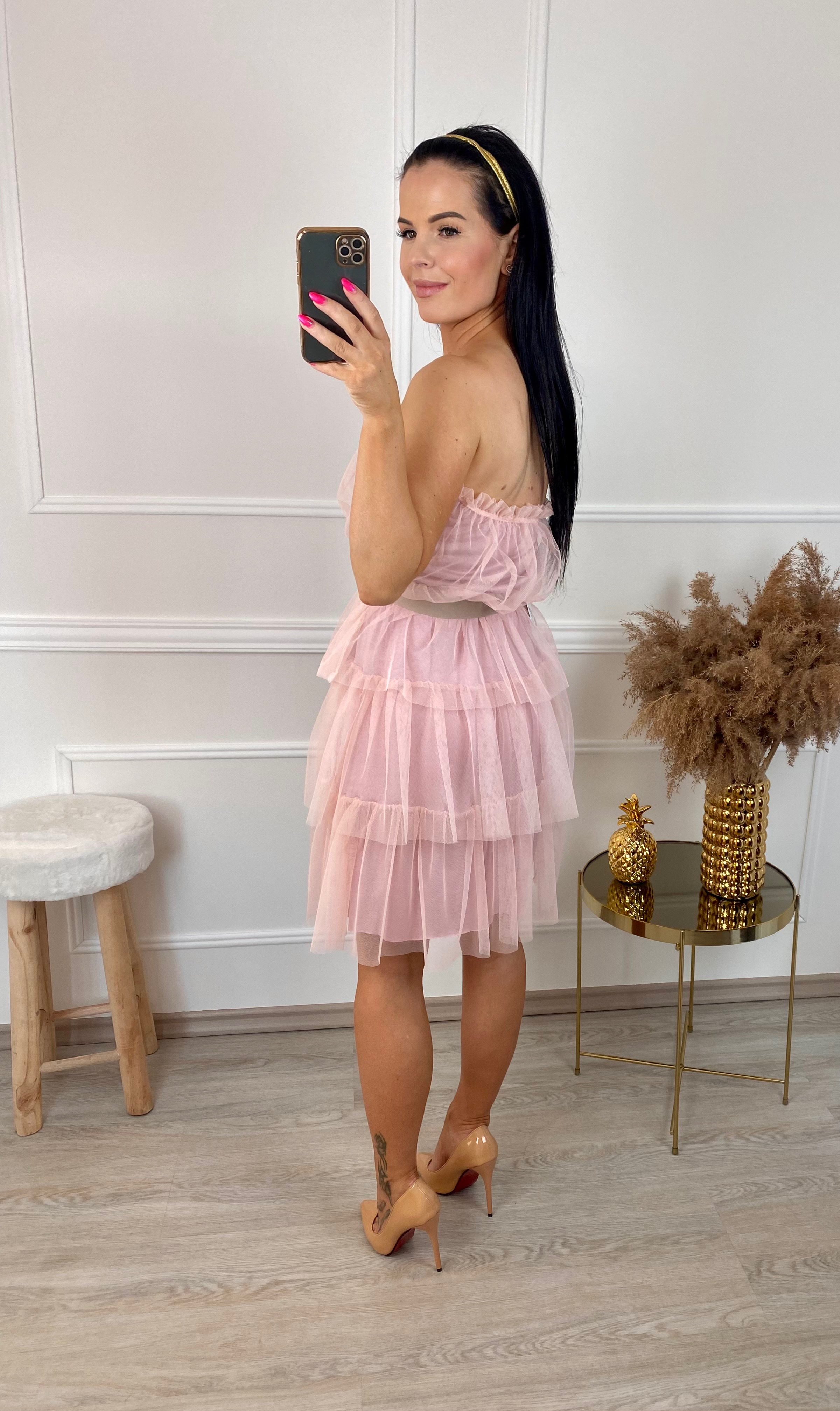 Družičkovské šaty Tutu/starorůžové