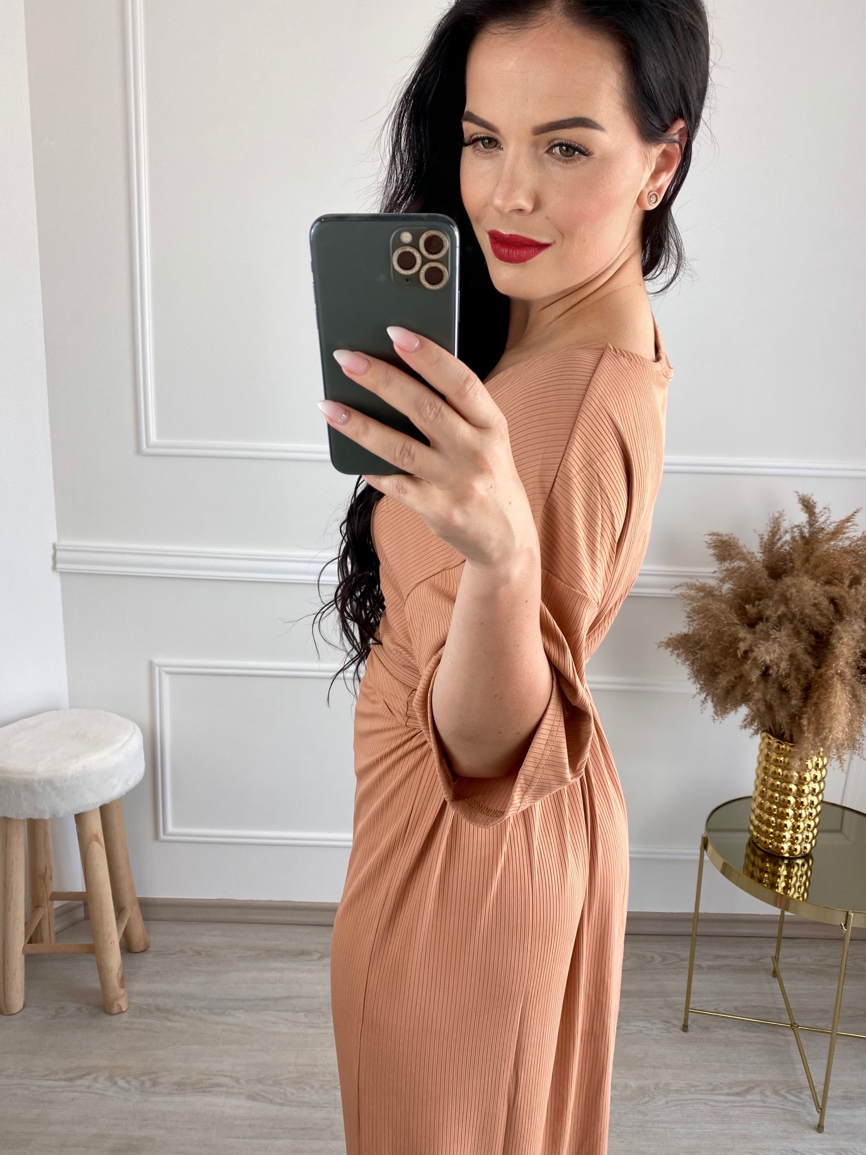 Bavlněné šaty Serafin/kávové