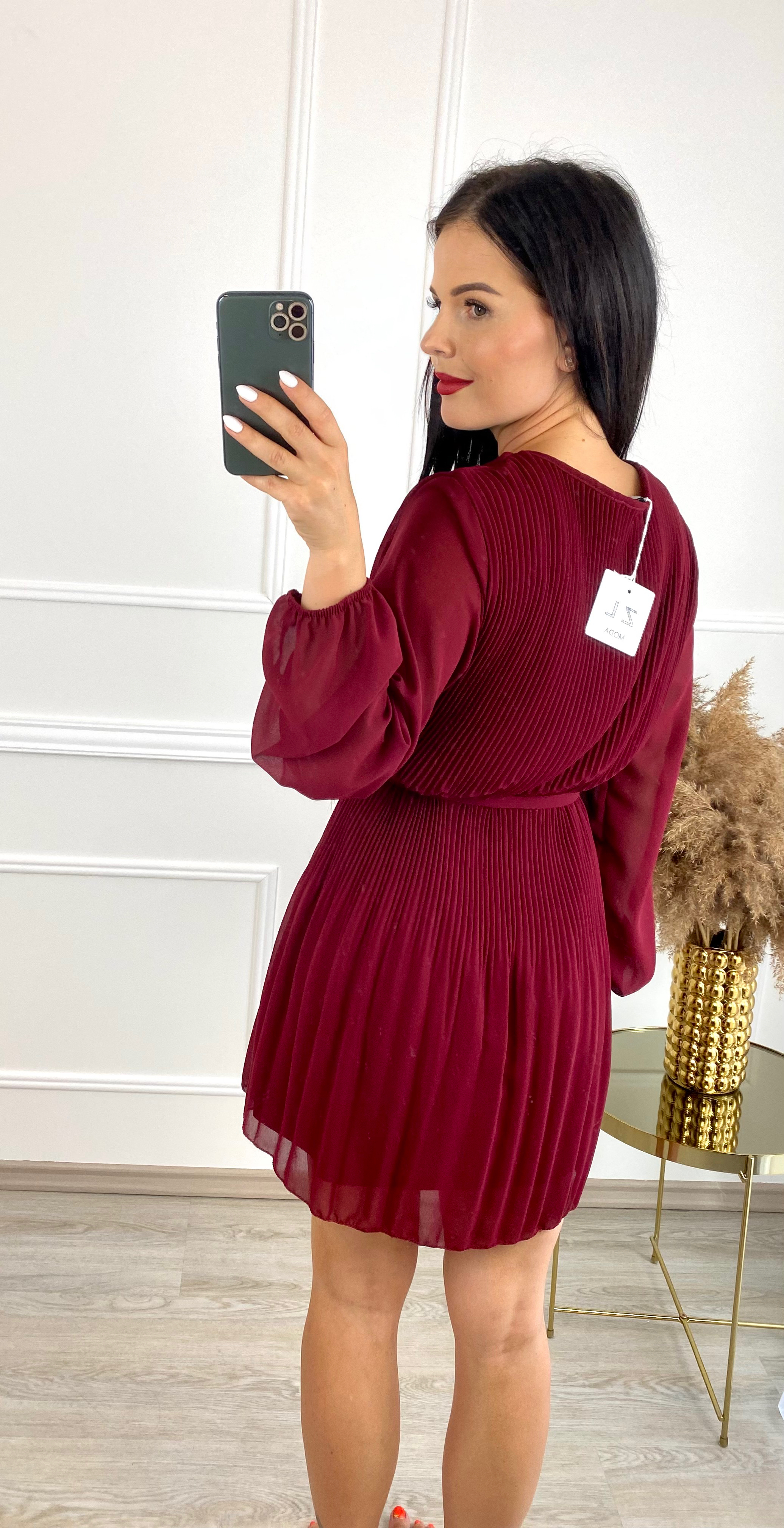 Šifónové šaty Suelin/tmavě vínové