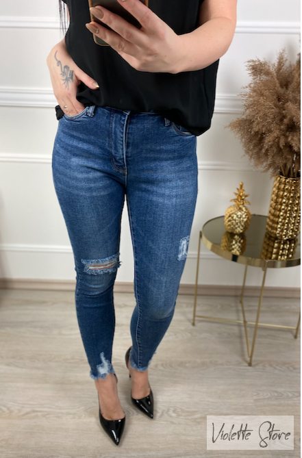 modré trhané džíny Venice