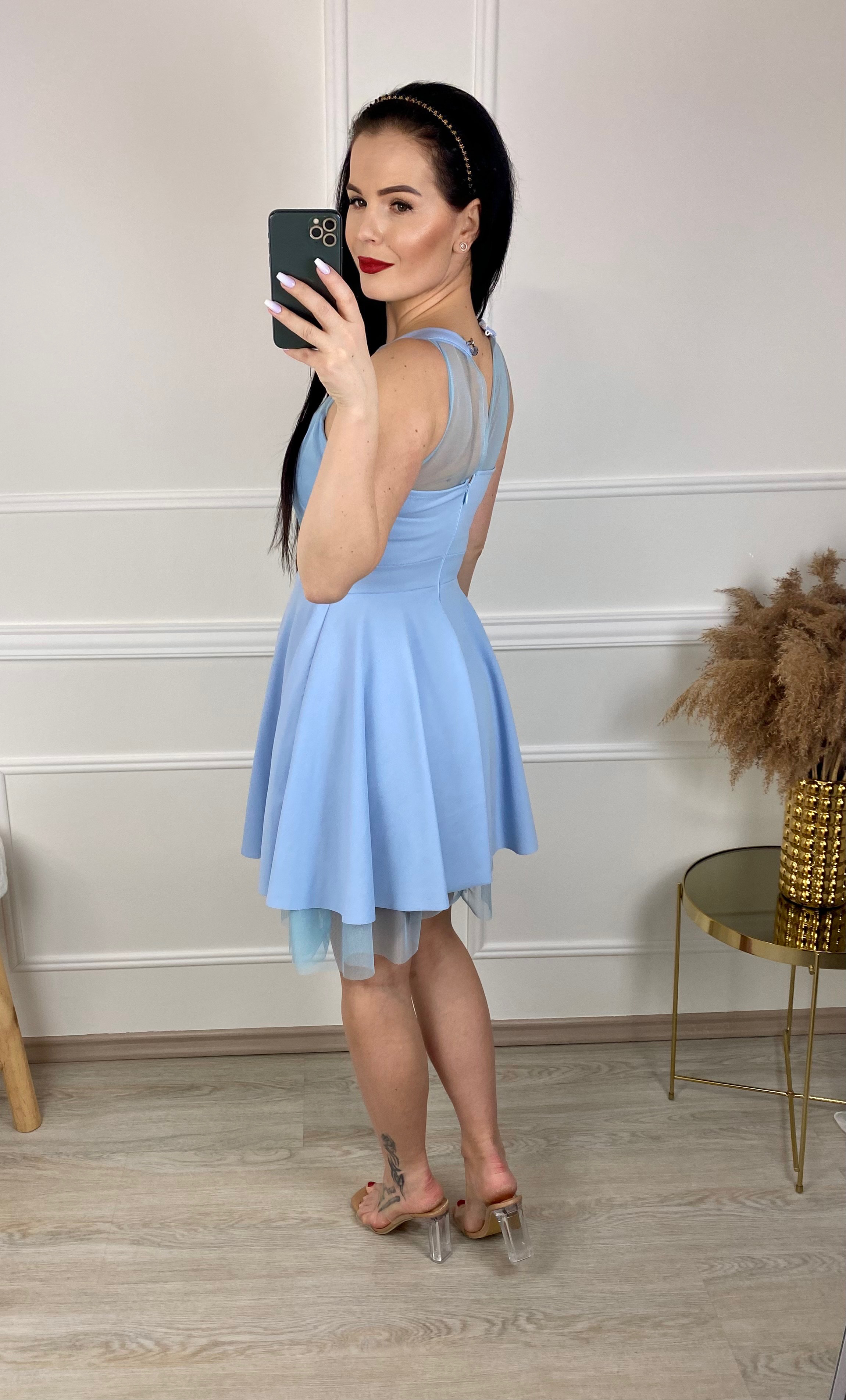 Áčkové mini šaty Glosner/modré