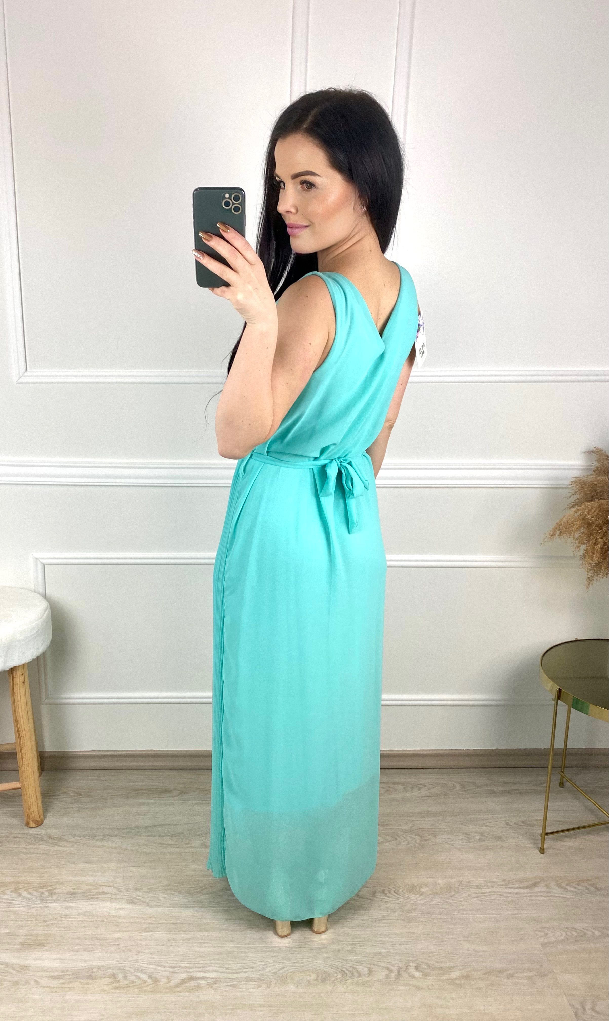 Šifonové šaty Westie/mentolové