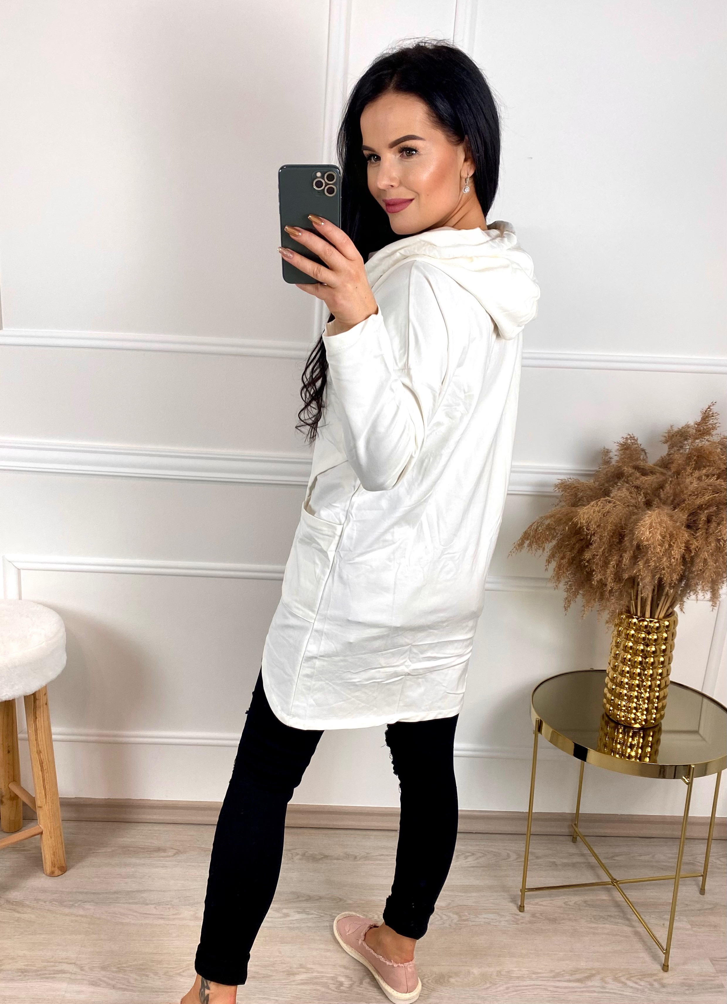 Prodloužená mikina Oxi/bílá