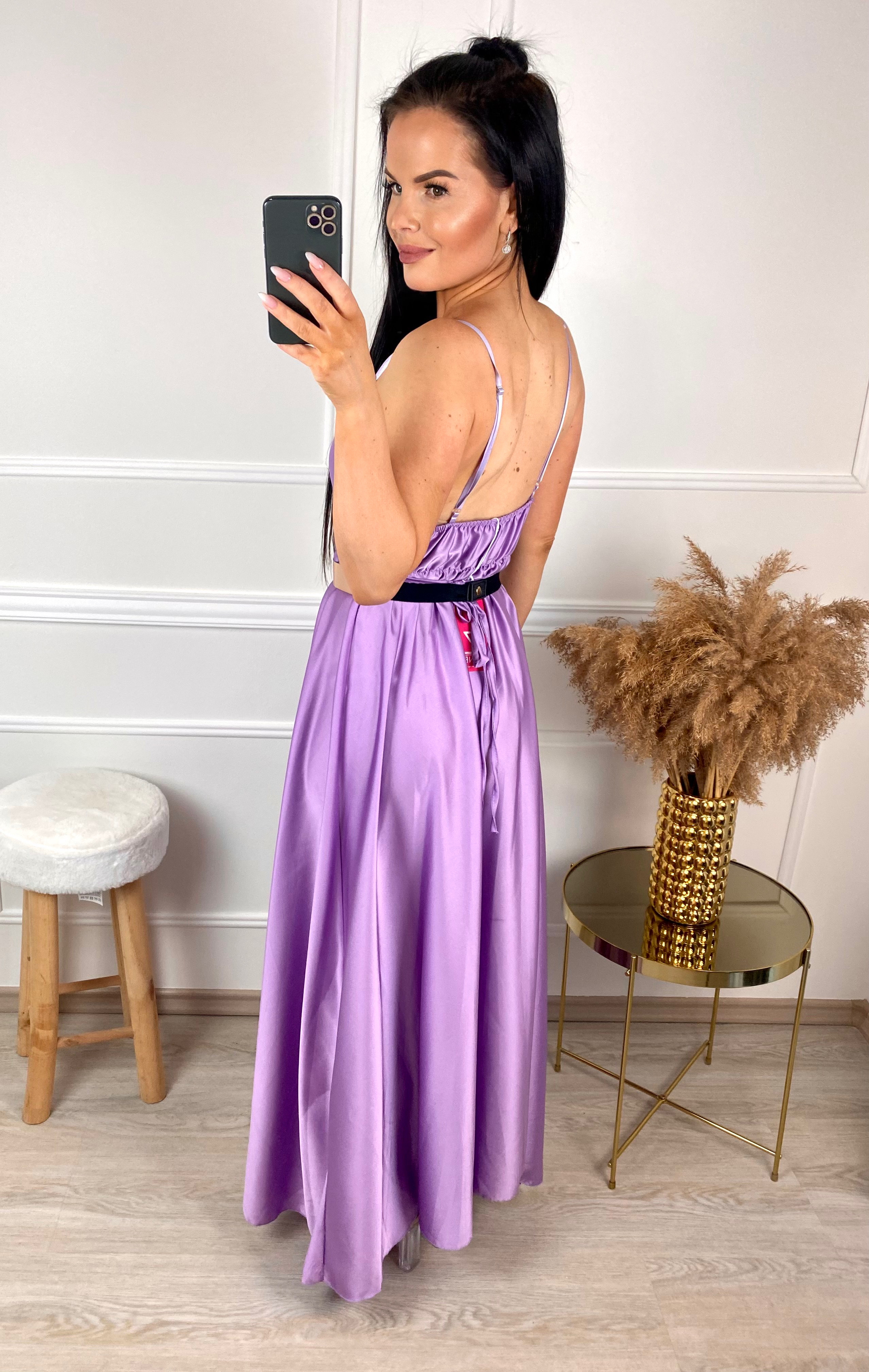 Saténové šaty Santorini/lila