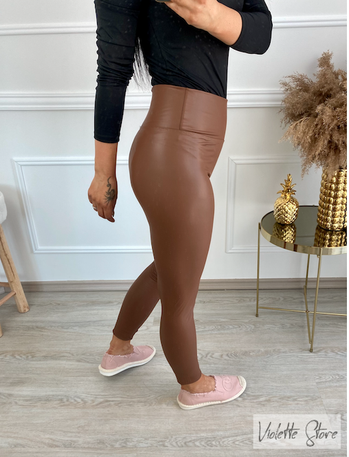 Koženkové legíny/brown