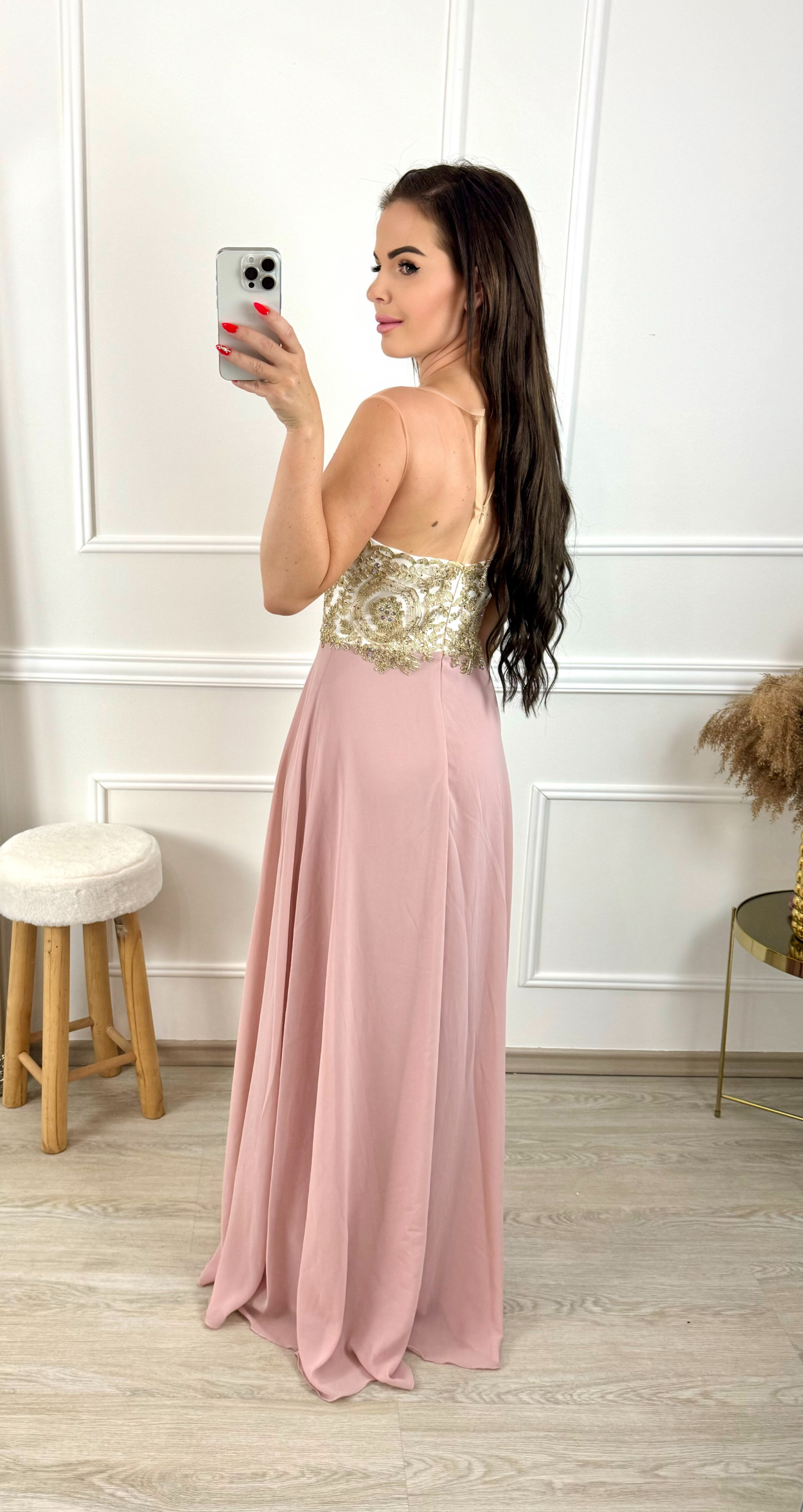 Plesové šaty Minera/pudrově růžové 34