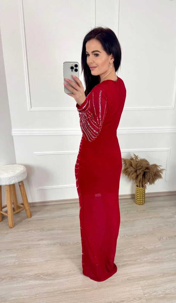 Vínové třpytivé šaty Meda