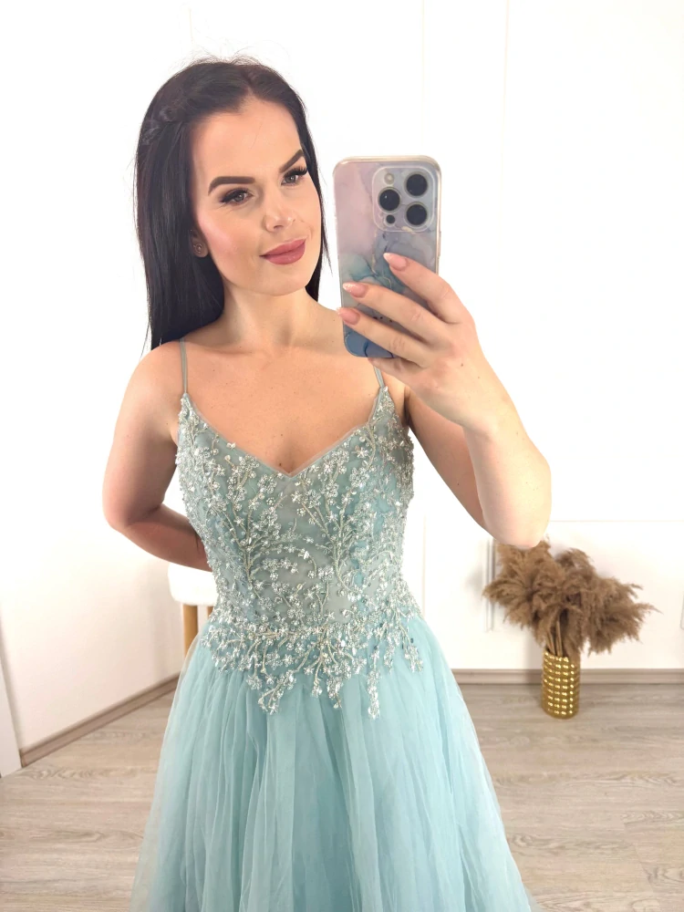 Tylové šaty Zoe/ modré M