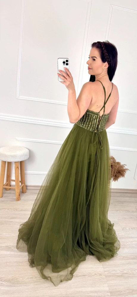 Tylové šaty Lorein/ zelené S