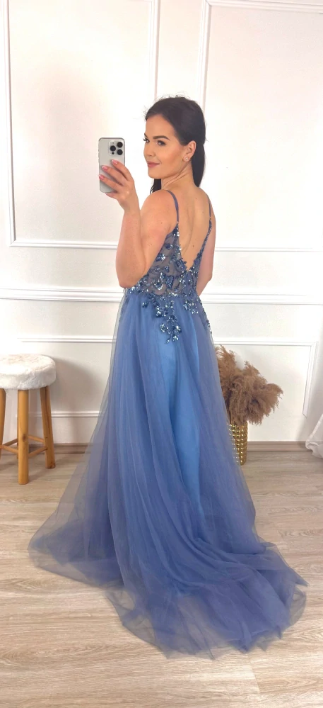 Plesové šaty Blair/ modré 34