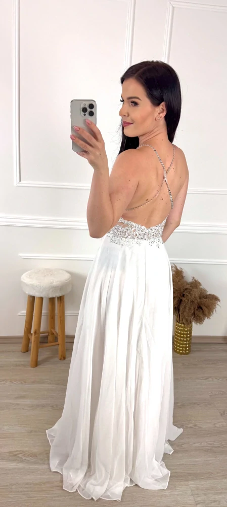 Společenské/svatební šaty Anabelle/bílé XS