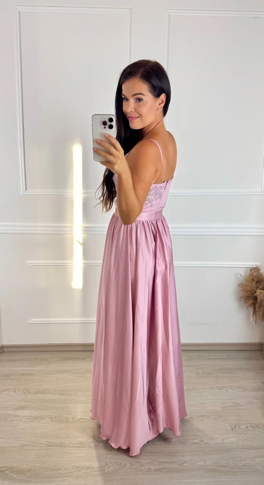 Krajkové šaty Bella 34 starorůžové